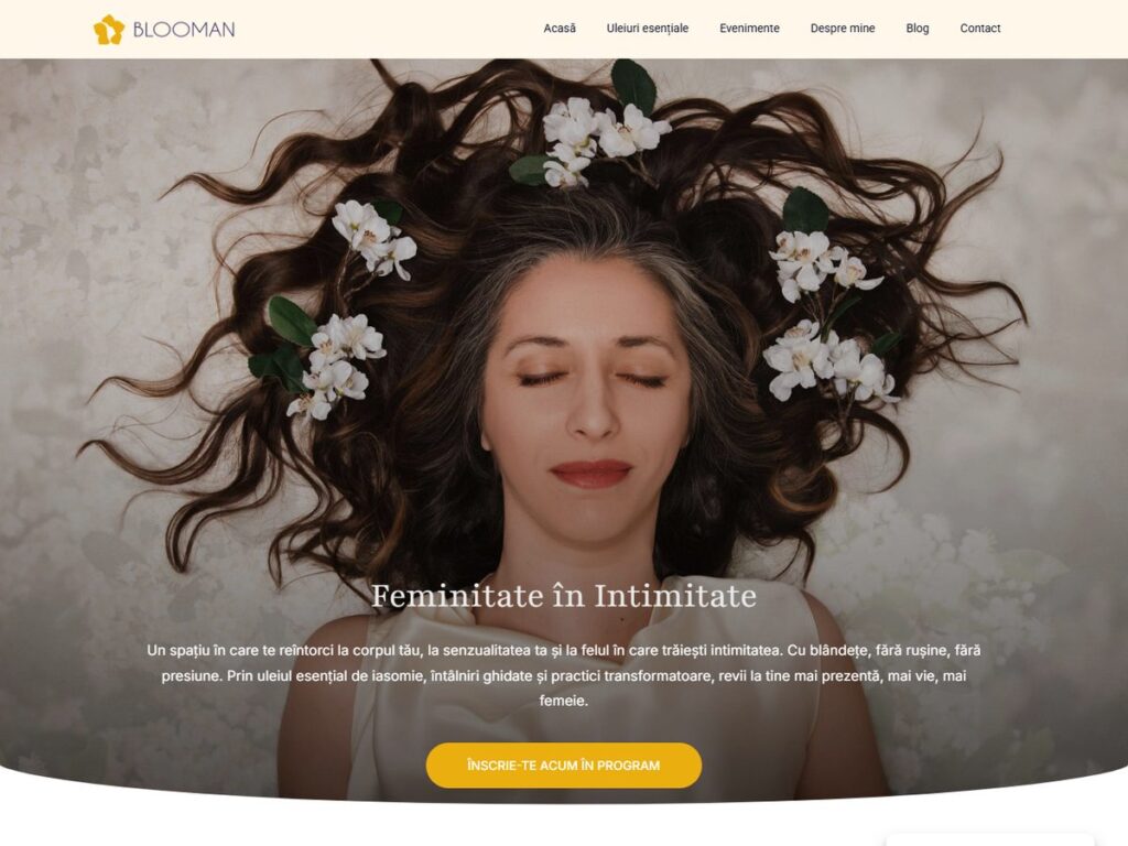 Blooman.minolahaja.ro — pagină de prezentare realizat de ZAO Media