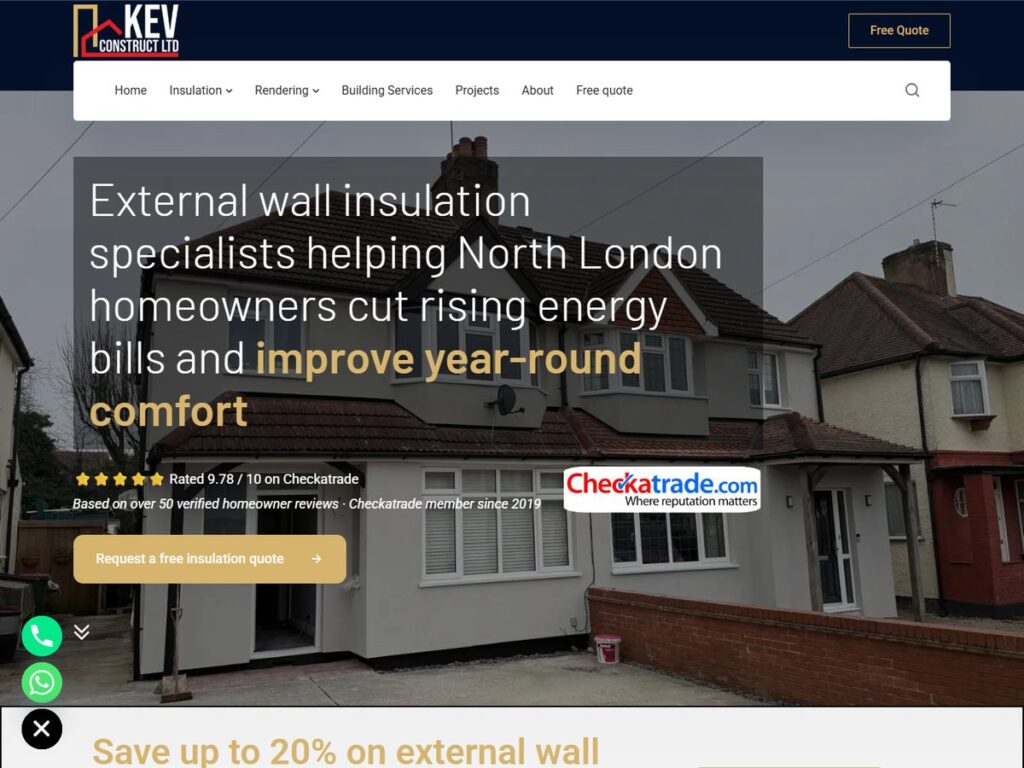 Kevinsulation.co.uk — site de prezentare realizat de ZAO Media